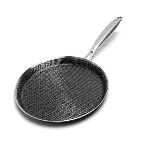 Innerwell 12 Inch Stainless Steel Nonstick Crepe Pan - Multi-Use Skillet