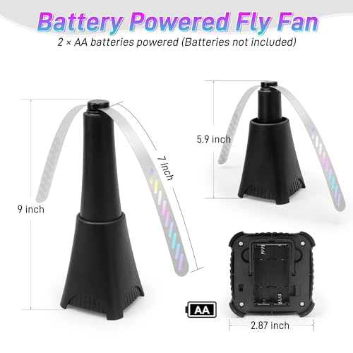 6 Pack Portable Battery-Operated Food Fans with Holographic Blades for Picnic and Party