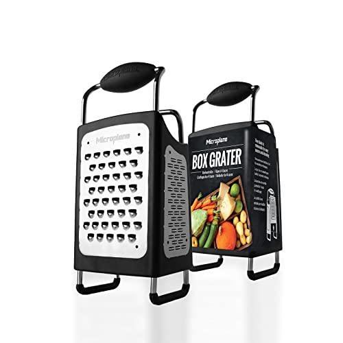 Microplane Four-Sided Stainless Steel Box Grater - Multi-Purpose Slicer & Zester