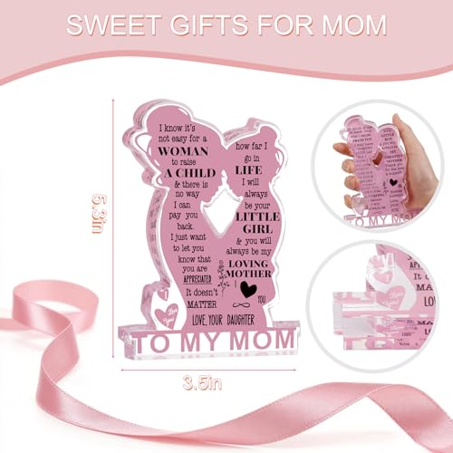 Korsralph Mom-Daughter Acrylic Plaque Sign - Heartfelt Mother’s Day Gift from Daughter