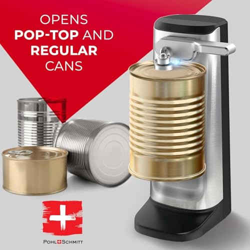 Stainless Steel Electric Can Opener, Knife Sharpener & Bottle Opener - 3-in-1 Kitchen Tool