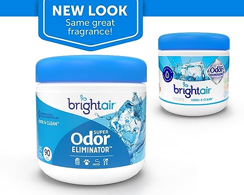 Bright Air Super Odor Eliminator Cool & Clean Scent | 14 oz, Case of 6, Natural Essential Oils, Lasts Up to 90 Days