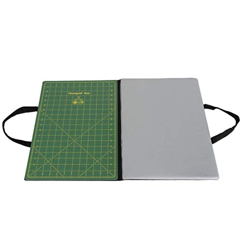 Foldaway Cutting and Pressing Station with 12x18 Inch Gridded Mat & Non-Stick Surface - Black - Variation of 19"L x 0.8"W