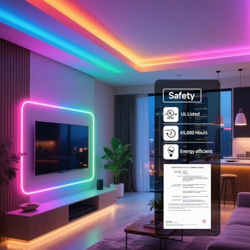 BTF-LIGHTING WS2815 LED Strip Light 16.4FT 300 LEDs IP30 Black PCB UL Listed