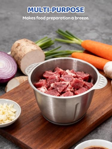 500W Electric Food Processor with Dual Bowls - Chopper & Grinder