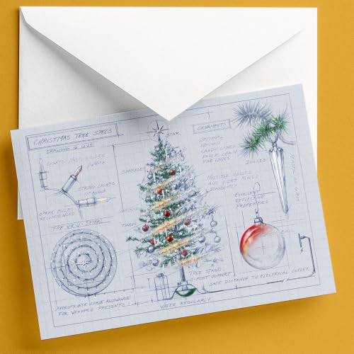 Industry Greetings Architect & Engineer Christmas Cards 50-Pack with Envelopes