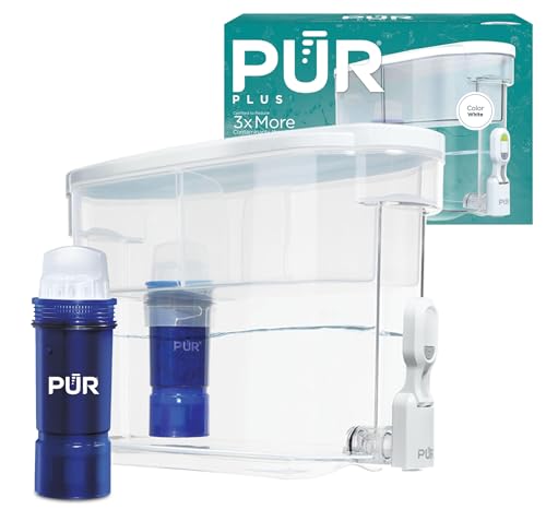 PUR Plus 30-Cup Water Filter Dispenser with Lead Reducing Filter - Blue, Variation of PUR PLUS Lead Reducing Filter / White