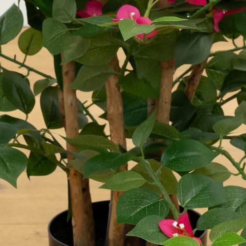 Artificial Bougainvillea Tree 42 Inch with Pink Blooms - Faux Indoor Plant