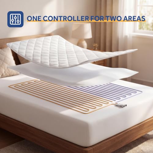 Sealy Queen Size Heated Mattress Pad 60x80 with Dual Zones & Adjustable Temp