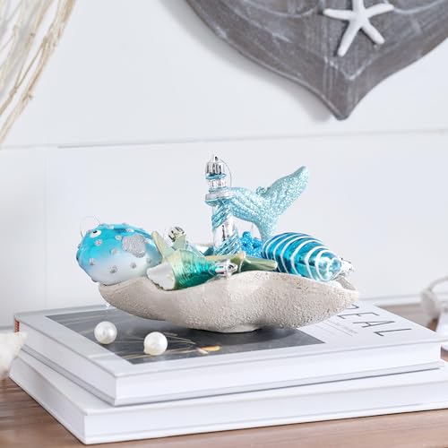 Valery Madelyn 20pcs Christmas Tree Ornaments Set Light Blue Holiday Decor