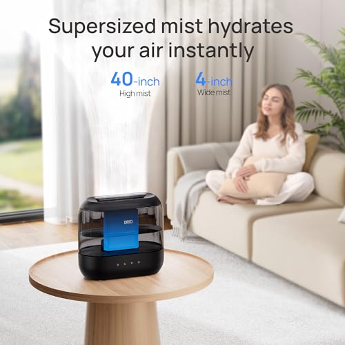 DREO 4L Ultrasonic Humidifier for Bedroom Quiet 36H Runtime Black