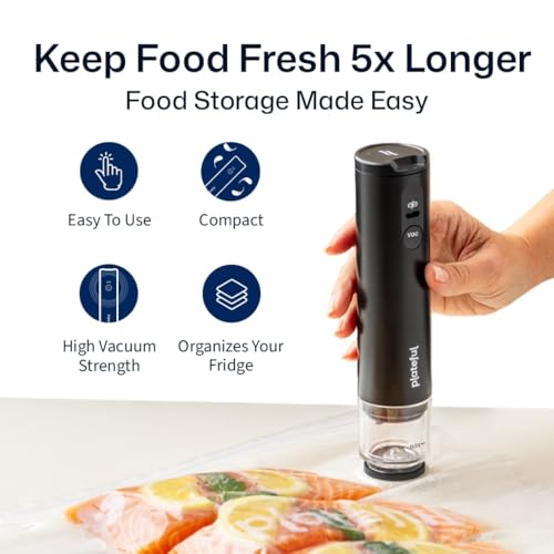 VacuSeal Handheld Food Vacuum Sealer with 45 Bags - Cordless & Reusable
