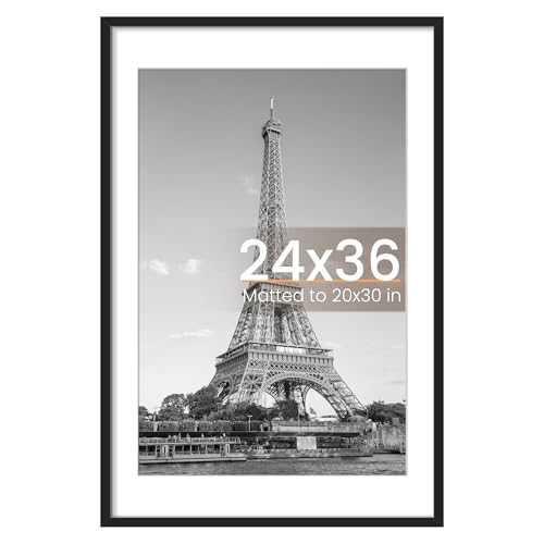 Upsimples 24x36 Poster Frame Wall Decor - Black, 1 Pack, Horizontal & Vertical Mount
