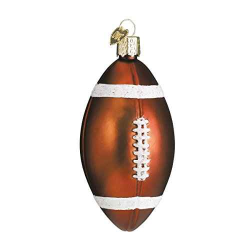 Old World Christmas Football Glass Blown Ornament for Christmas Tree, Handcrafted Holiday Decoration, Sport Collection