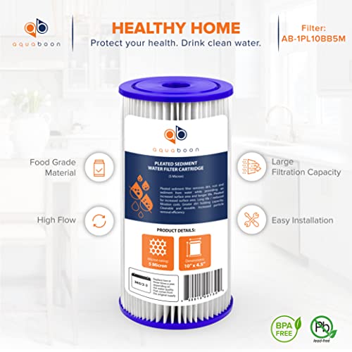 5 Micron Pleated Sediment Water Filter Cartridge 10 x 4.5 Inch - 4 Pack Variation 4