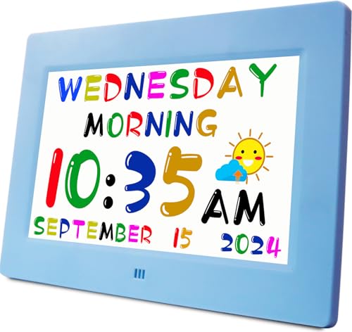 Kids Digital Teaching Clock with Talking Time & Reminders - Blue, Variation of Kids-Blue