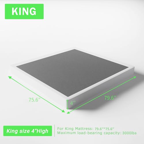 FMDMR King Size 4 Inch Low Profile Heavy Duty Box Spring – Mattress Foundation