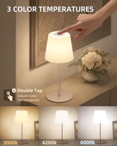 EZVALO Waterproof Shower Lamp Khaki 3-Color Rechargeable Cordless Mood Light
