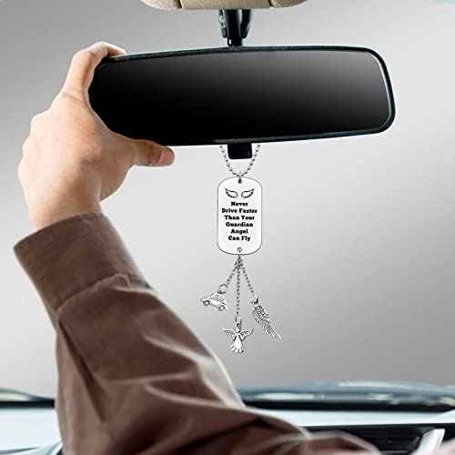 Guardian Angel Hanging Ornaments Car Pendant for Home Vehicle Drive Safe Gifts New Driver Gifts for Son Daughter Niece Nephew Driving License Sweet 16 Present Rearview Mirror Hanging Ornament