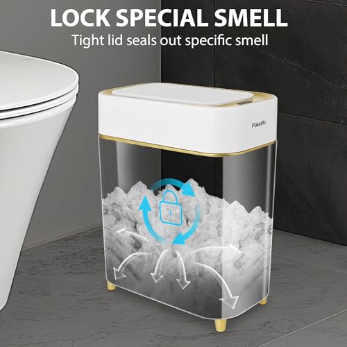 Pukomc 2.3 Gallon Automatic Sensor Trash Can - Space-Saving Compact Design