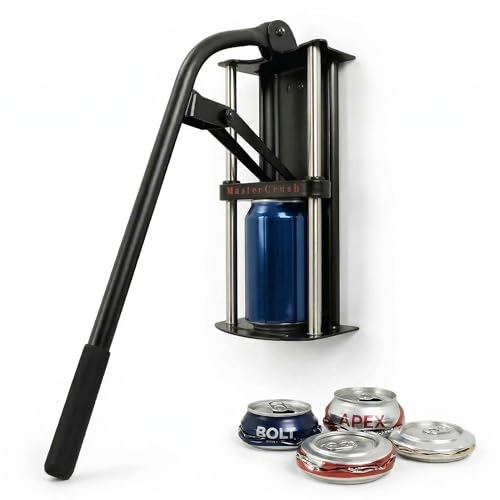Heavy Duty Wall Mount Can Crusher for Recycling 12oz-32oz Aluminum & Plastic Bottles