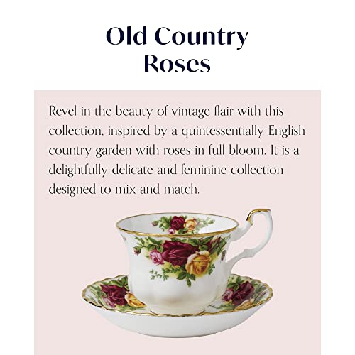 Royal Albert Old Country Roses Teacup & Saucer Set 6.5 oz - Elegant Fine Bone China