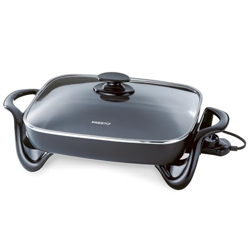 Electric Skillet 16-Inch with Glass Cover Nonstick Cooker for Frying & Baking - Skillet