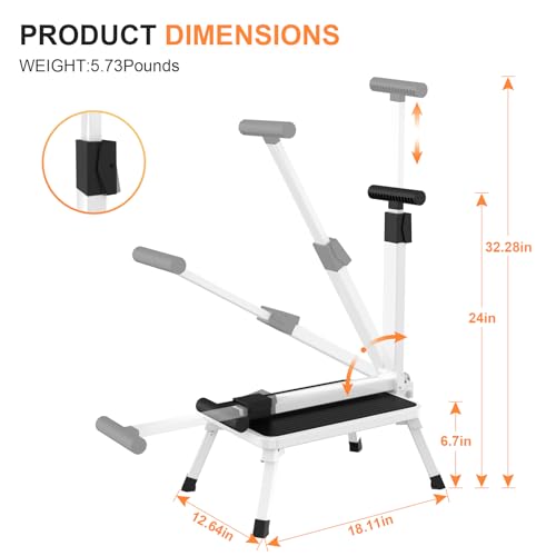 Foldable Adult Step Stool with Handle, Non-Slip Metal Platform, 330 lbs Capacity