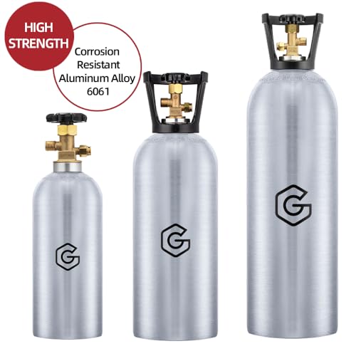 5lb Aluminum CO2 Tank with CGA-320 Valve DOT Approved for Beverage and Gas Use