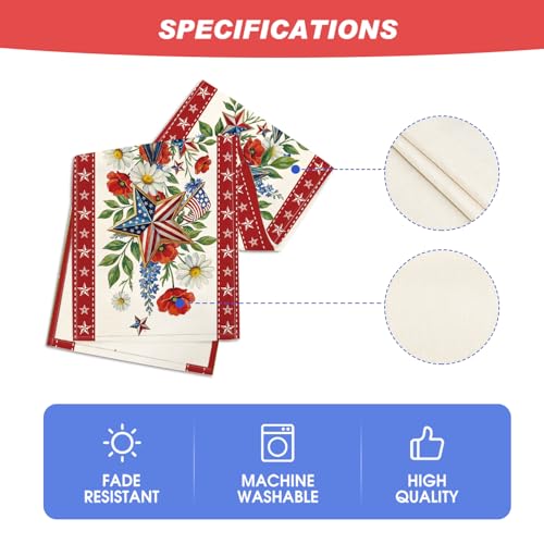 Artoid Mode 13 x 72 Inch American Flag Table Runner – 210 GSM, Beige
