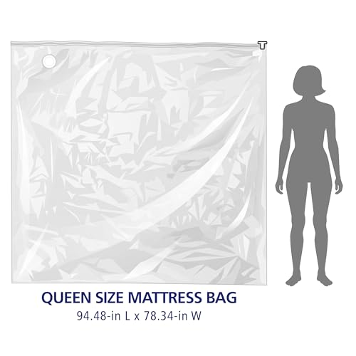 Heavy Duty Full/Queen Mattress Storage Bag - Water-Resistant Vacuum Compression Cover