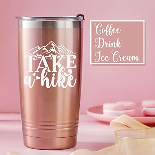 20oz Stainless Steel Travel Mug with Straw & Lid – Take a Hike Gift for Women
