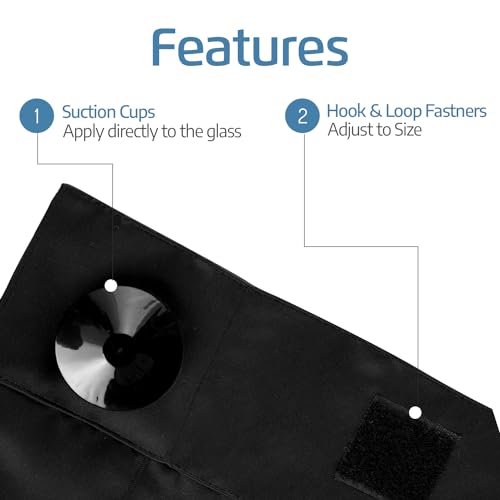 Portable Blackout Curtain with Suction Cups - Thermal Insulated Shade for Windows, Travel & Nursery - 66 x 51 Inches
