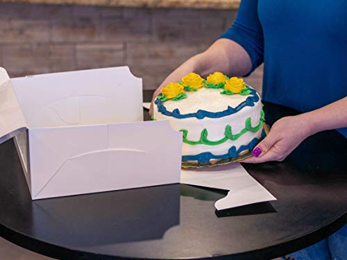 White Bakery Boxes with Tuck-in Lid, 10x14x4 Inches, 100 Pack