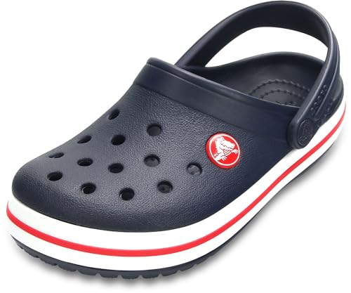 Crocs Kids Crocband Clogs Toddler Navy/Red - Lightweight Sporty Clogs for Kids
