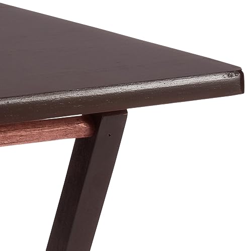 Espresso 4-Pack Foldable TV Tray Tables with Storage Rack - Space-Saving Wood Serving Trays