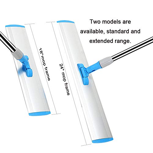 24-Inch Microfiber Wet & Dry Flat Floor Mop with Extendable Handle - Heavy Duty Commercial