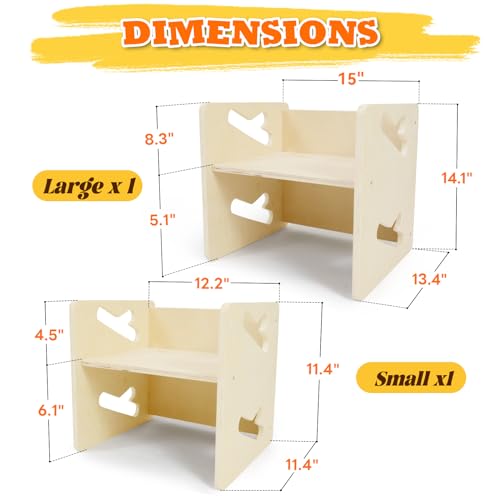 Toddler Montessori Weaning Table and Chair Set with 1 Chair & 1 Table - Solid Wood Kids Furniture