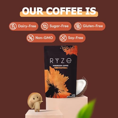 RYZE Mushroom Coffee Starter Kit - Signature Dark Roast, 60 Servings, Pack of 2