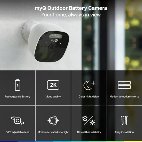 2K Wireless Outdoor Battery Camera with Color Night Vision & Spotlight - 1 Pack