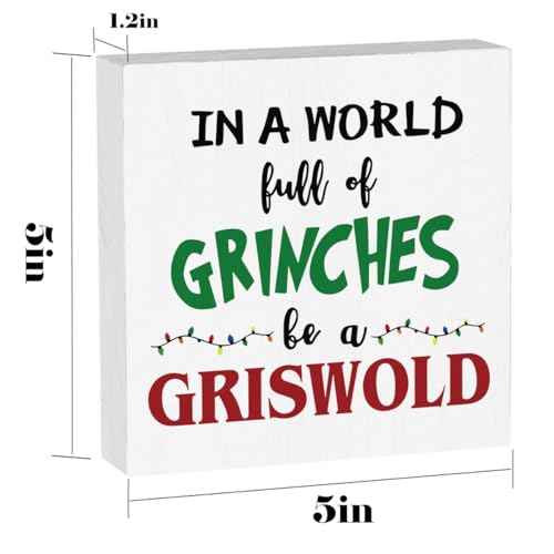 Christmas Vacation Decorations for Office Table Funny Xmas Vacation Decor for Living Room Christmas Holiday Decor Room 5 X 5 Inches