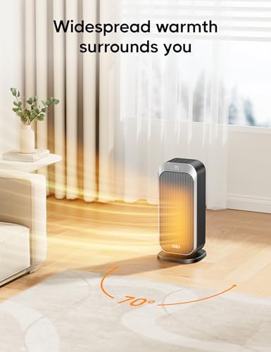 DREO Silver 1500W Portable Space Heater with Remote for Indoor Use