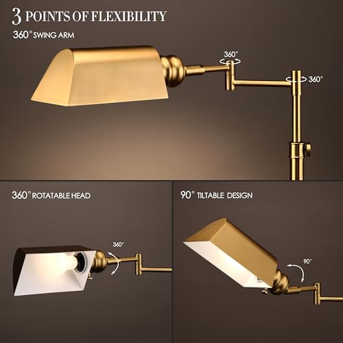 O'Bright Arcadia Pharmacy Floor Lamp - Antique Brass, Dimmable, Adjustable Height