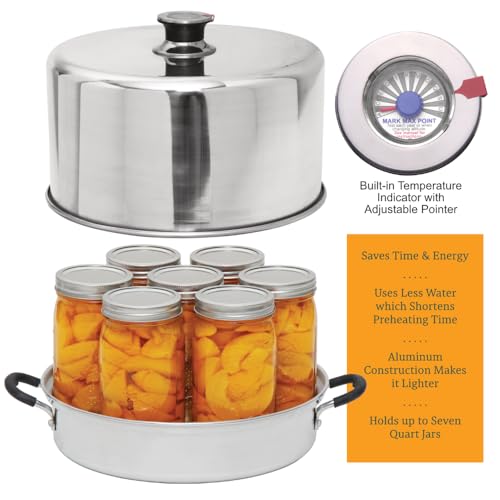 Kitchen Crop Aluminum Steam Canner with Temperature Indicator - Large Capacity