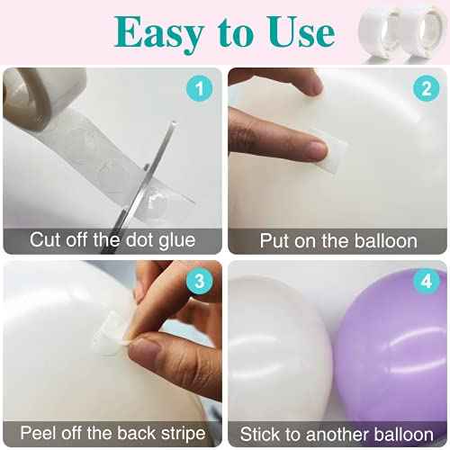 12 Rolls Balloon Arch Tape, 131.2 Feet Tape Strip with Holes, 400 Removable Dots for Party Decorations, Birthday, Wedding, Baby Shower, Christmas, Halloween, Thanksgiving