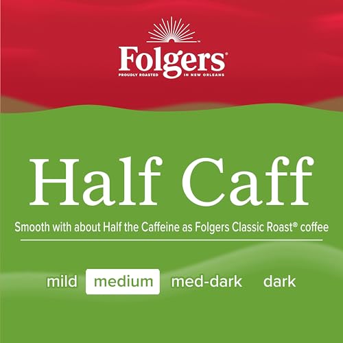 Folgers Half Caff Coffee Pods 10 Count Pack of 6 | Medium Roast, Keurig Compatible