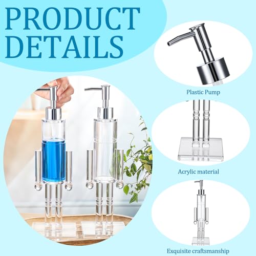 Christmas Nutcracker Soap Dispenser Set - Acrylic Refillable Hand Pump Bottles for Kitchen & Bathroom Decor