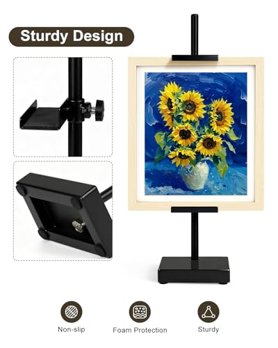 Victawks Black Adjustable Tabletop Easel Stand for Frames 17" - Pack of 1