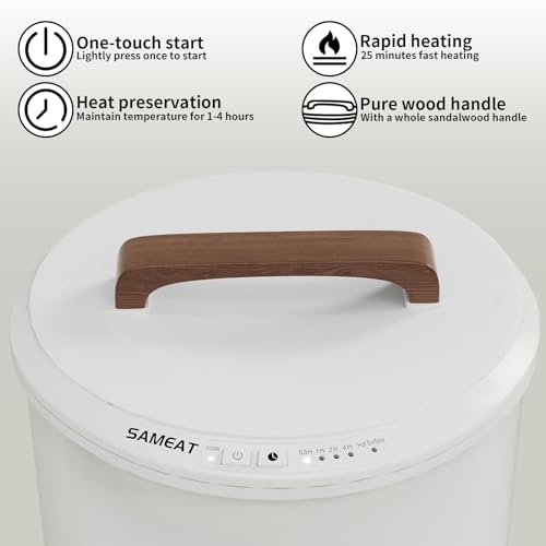 SAMEAT White Large Electric Towel Warmer Bucket – Auto Shut-Off, Fits 2 Oversized Towels