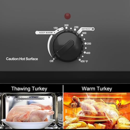 28 Quart Electric Roaster Oven with Self-Basting Lid - Large Capacity Turkey Roaster, Fast Heating, Warming Setting, Grey Variation
